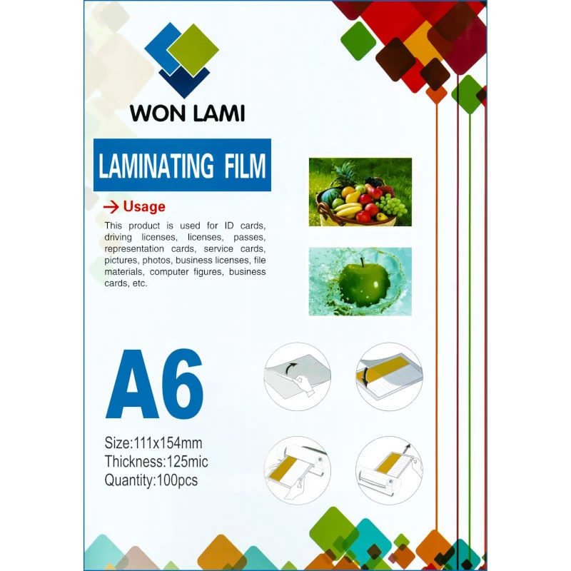 Глянцевая пленка для горячего ламинирования ф.А6 (111*154 мм), 125 мкм (75/0/50), закругленные углы, упак. 100 двойных листов