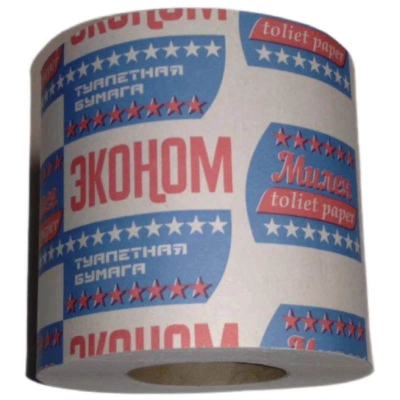 Бумага туалетная "Эконом" 1-слойная 34 г/м2, 85*125 мм, 24 м, втулка d-48 мм, рулон d-95 мм, "Милея"