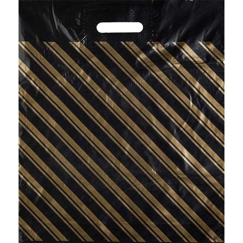 Пакет полиэтиленовый, вырубные ручки, ПВД 55 мкм, черный, 40*47 см