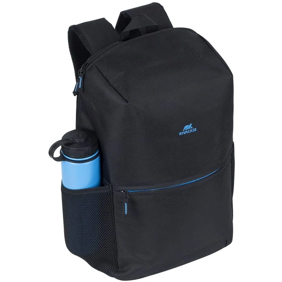 Рюкзак для ноутбука 15,6, молния, 3 кармана, черный полиэстер, ремень, 310*200*460 мм, "Riva"