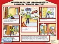 Действия в случае невозможности покинуть горящую квартиру: Наглядное пособие для школы. - ф.58,7*44 см. - М.: Айрис-дидактика, 2005. - Глянцевый односторонний плакат.