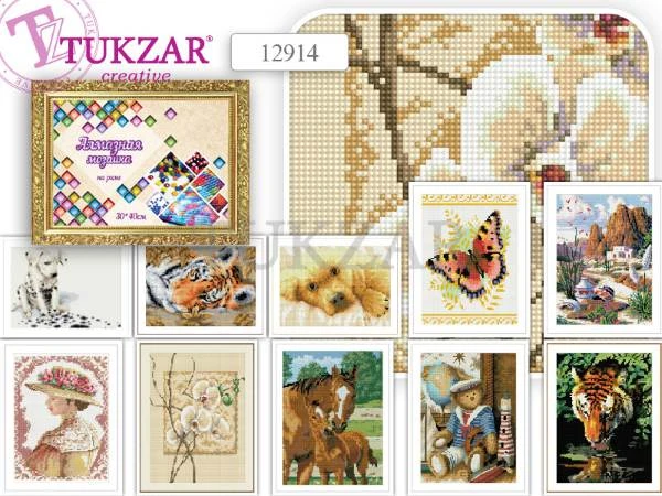Микс. Алмазная мозаика по номерам, 300*400 мм, рамка. - "Tukzar"