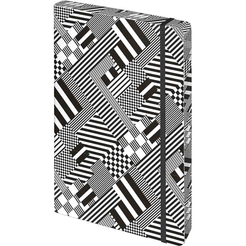 Записная книжка 80 л, ф.А5 (143*210 мм), клетка, ляссе, резинка, тонированный блок 80 г/м2, цветной срез, сшивка сбоку, обложка под кожу, "Greenwich Line"