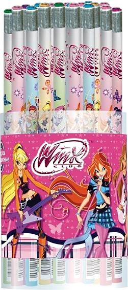 Карандаш чернографитный "Winx", ТМ, круглый корпус 180 мм, d7 мм, дерево, стразы