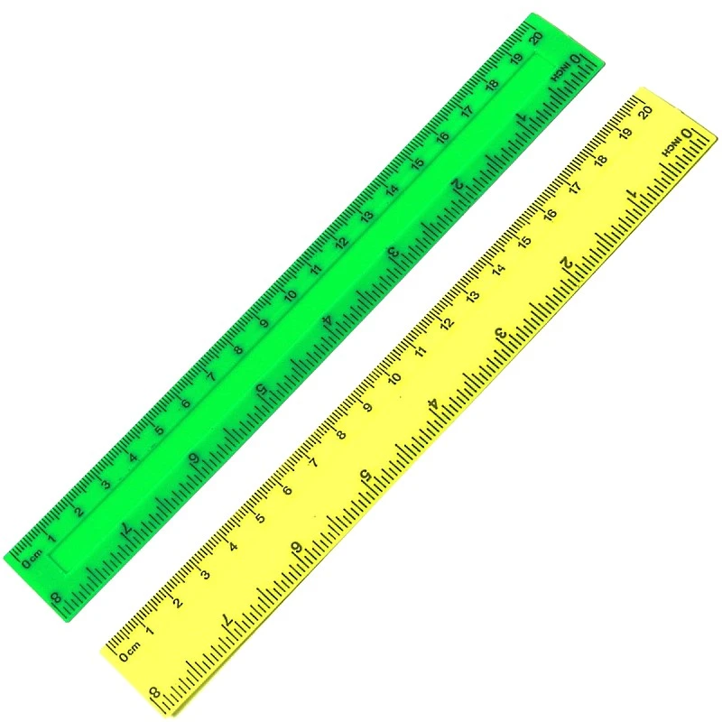 Линейка 200 мм, двойная шкала, скошенный край, полистирол, "Alingar"