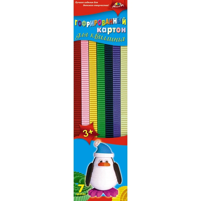 Картонные полоски для квиллинга 7 цв. 42 шт, 10 мм, "Апплика"
