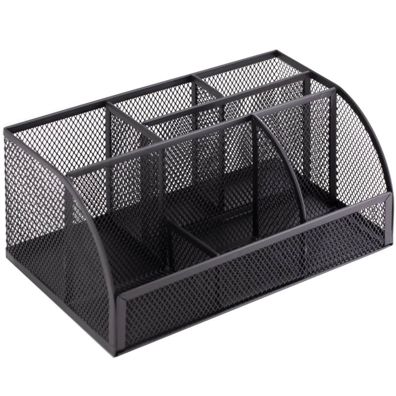 Органайзер настольный 7 отделений, черная металлическая сетка, 220*140*100 мм, "Alingar"
