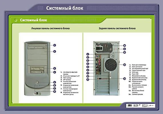 Системный блок: Учебное наглядное пособие. - М.: Дрофа, 2008. - Глянцевая односторонняя карта.
