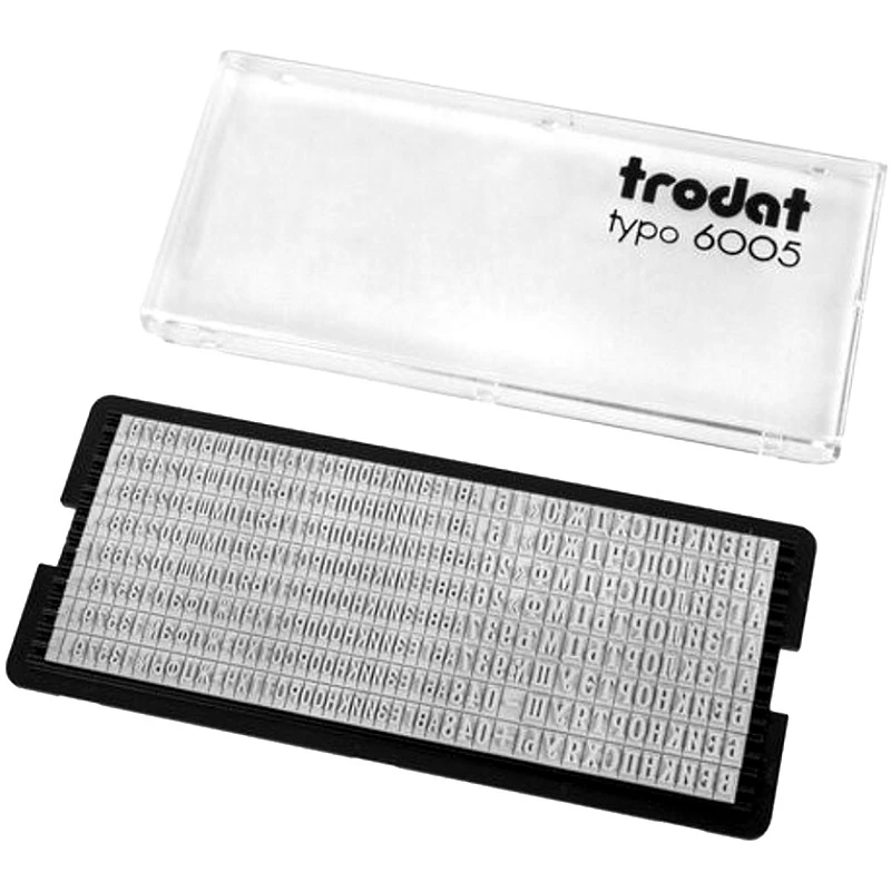 Для самонаборной печати, буквы (русский алфавит), шрифт 2,2 и 3,1 мм, 360 символов, "Trodat"