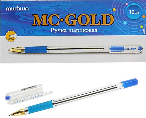 Ручка шариковая "MC GOLD", сменный стержень 142 мм, масляная основа, шарик 0,5 мм, линия 0,25 мм, манжета, "MunHwa"