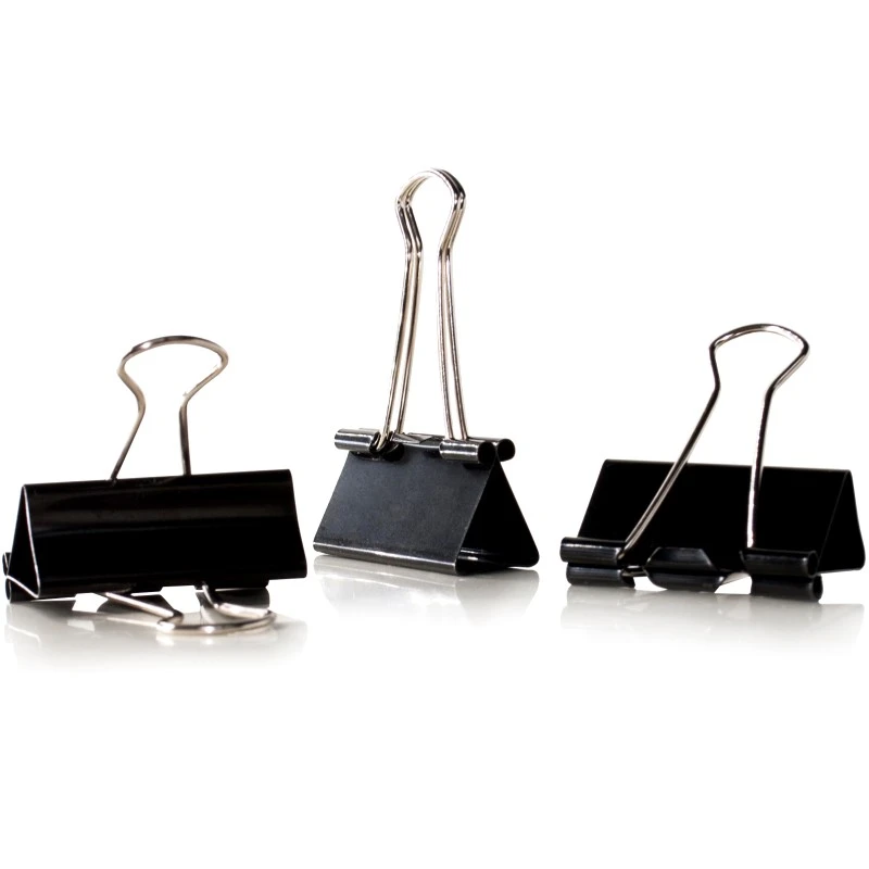 Зажимы черные металлические 41 мм, 10 шт, до 170 л, п/э упак, "BURO"