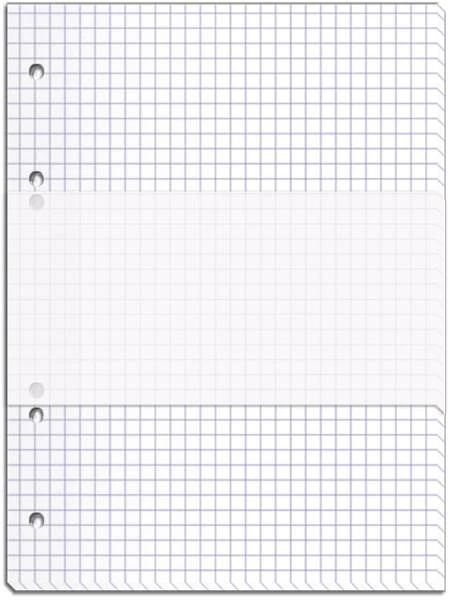 Блок сменный для тетрадей 80 л. ф.А5 (146*206 мм), клетка, белизна 100%, перфорация слева, белая, "Полином"