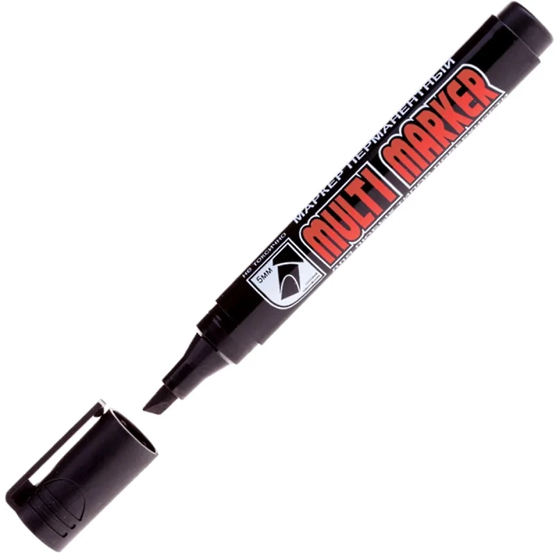 Маркер "Multi marker Chisel", перманент, спиртовая основа, линия 1-5 мм, скошенный наконечник, "Crown"