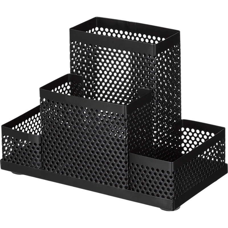 Органайзер настольный "Башня" 4 отделения, металлическая сетка, черный, 160*110*80 мм, "Attache"