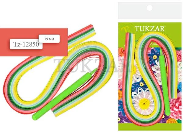 Бумажные полоски для квиллинга 10 цв. 120 шт, 420*5 мм, инструмент, "Tukzar"