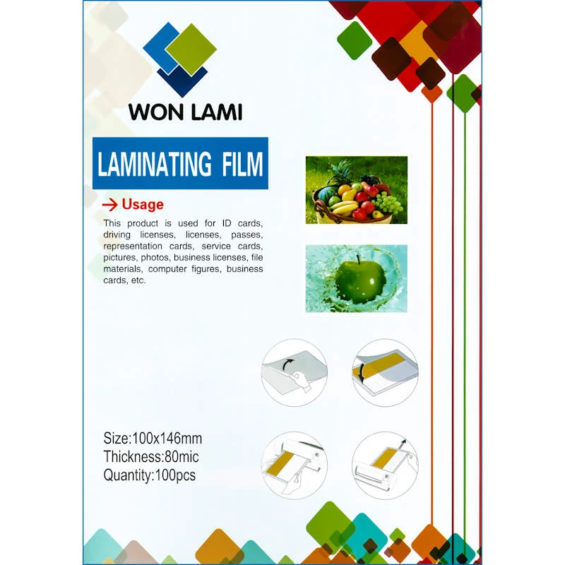 Глянцевая пленка для горячего ламинирования, ф.А6 (100*146 мм), 80 мкм (50/0/30), закругленные углы, в упаковке 100 двойных листов