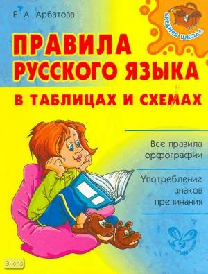 Арбатова Е.А. Правила русского языка в таблицах и схемах. - СПб.: Литера, 2021. - 224 с. - (Средняя школа). - мягк. обл.