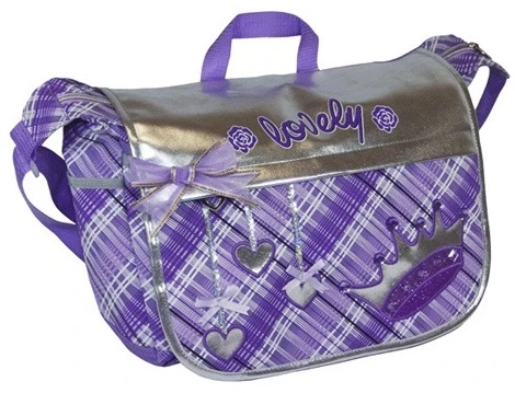 Сумка "Crown", 2 отделения, 2 кармана, клапан, 2 пластиковых замка, молния, блестки, стразы, 300*350 мм,"EaSTar"