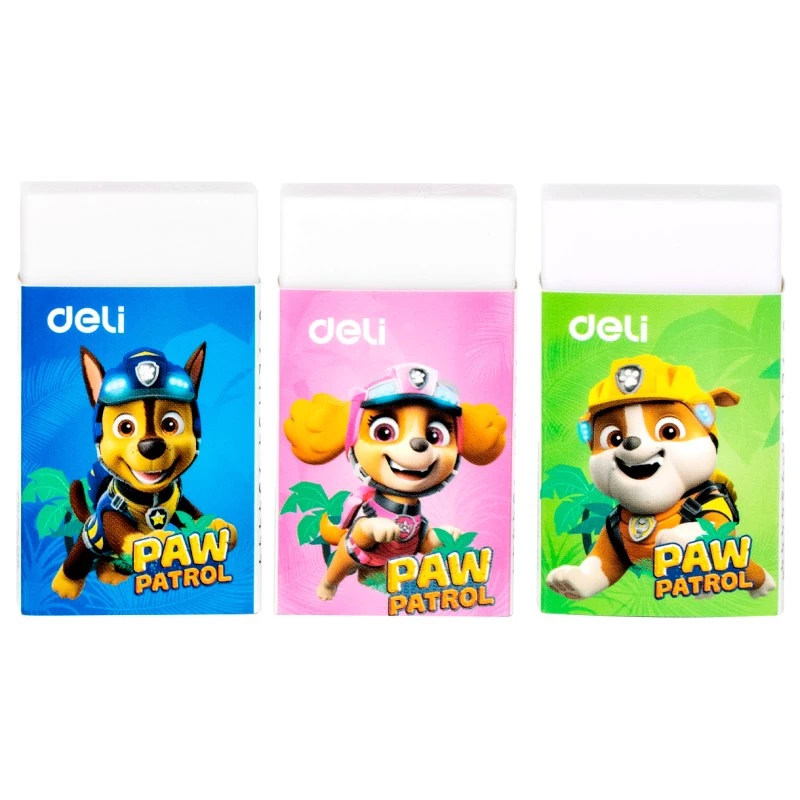 Ластик прямоугольный "Paw Patrol", ПВХ, картонная обертка, 45*25*12 мм, "Deli"