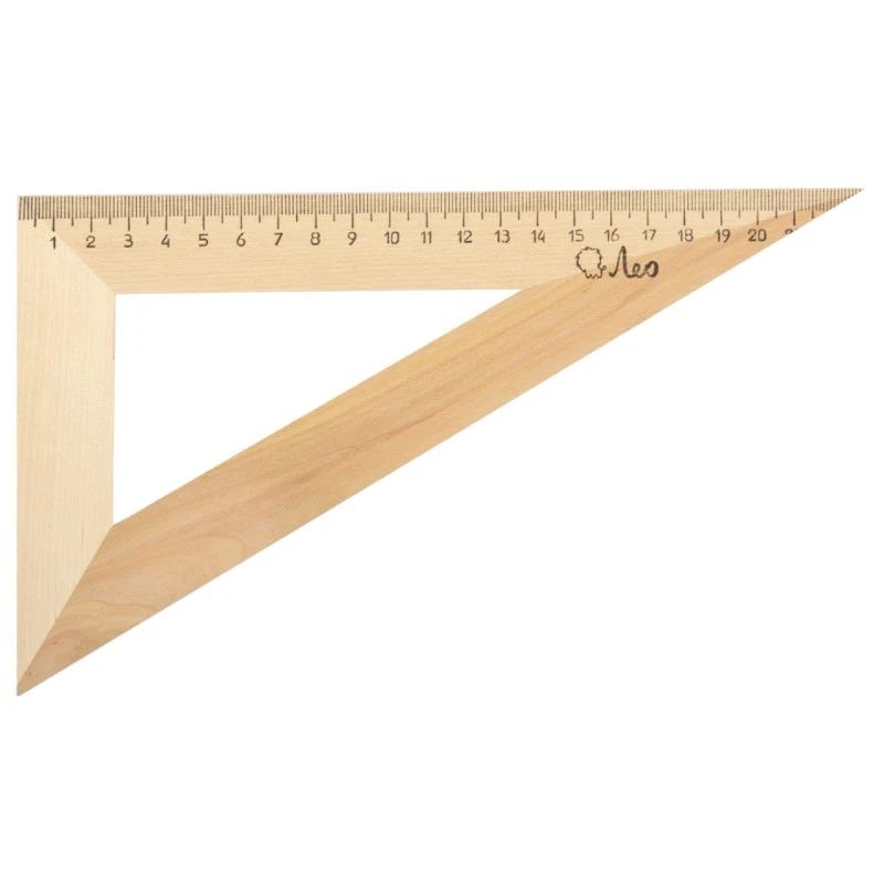 Угольник 30/60 град, линейка 230 мм, деревянный