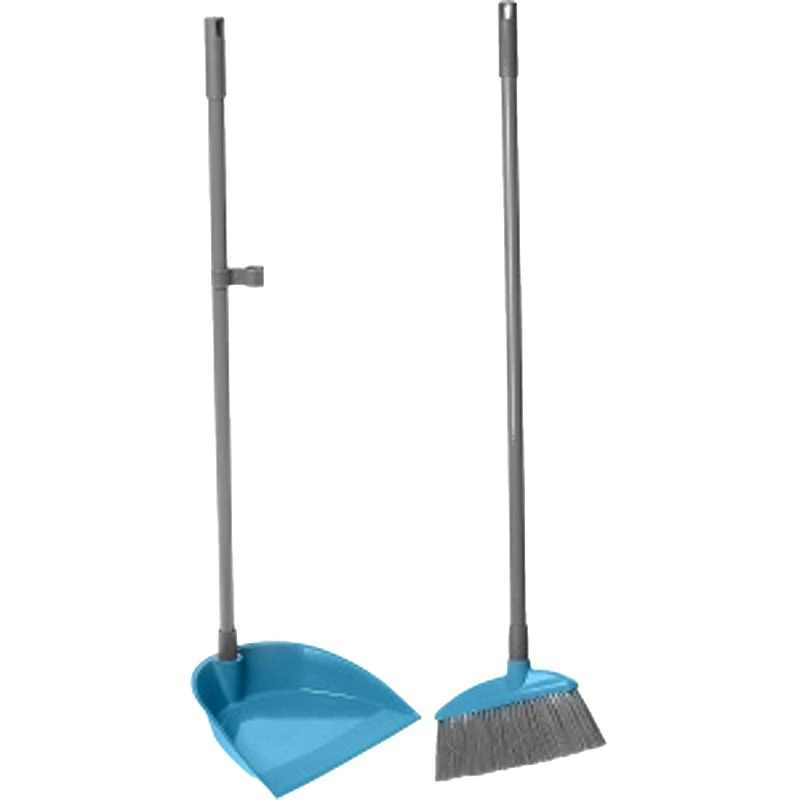 Набор "Лень": совок, резиновая кромка + щетка: щетина 210 мм, ручка 920 мм, пластик. "York"