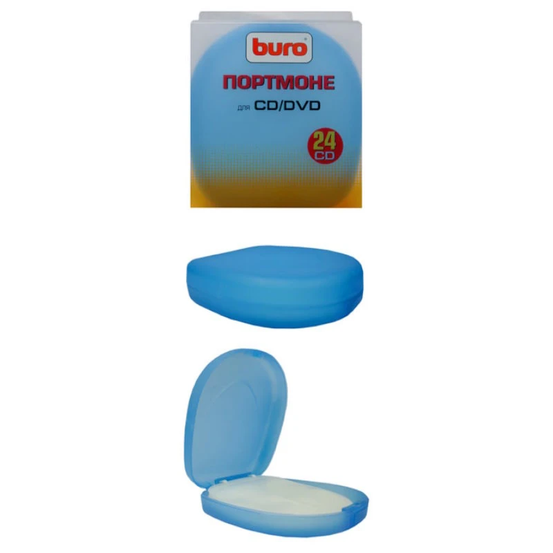 Портмоне на 24 CD, полукруглая коробка из жесткого пластика, размер 162*147*42 мм, "Buro"