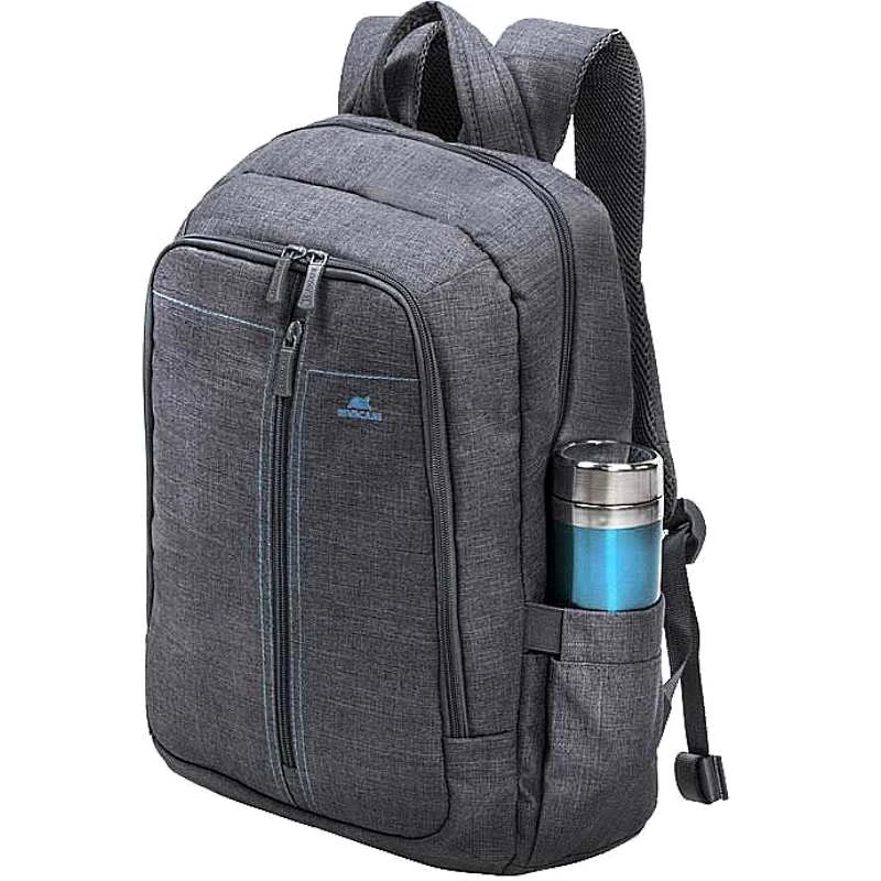 Рюкзак для ноутбука 15,6", молния, 4 кармана, серый полиэстер, 310*115*425 мм, "Riva"