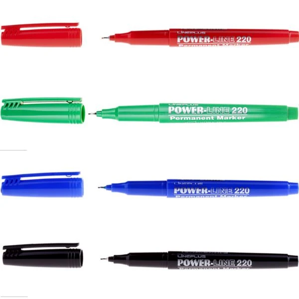 Маркер "220-200UF", перманент, спиртовая основа, линия 0,5 мм, игловидный наконечник 0,8 мм, "Line plus"