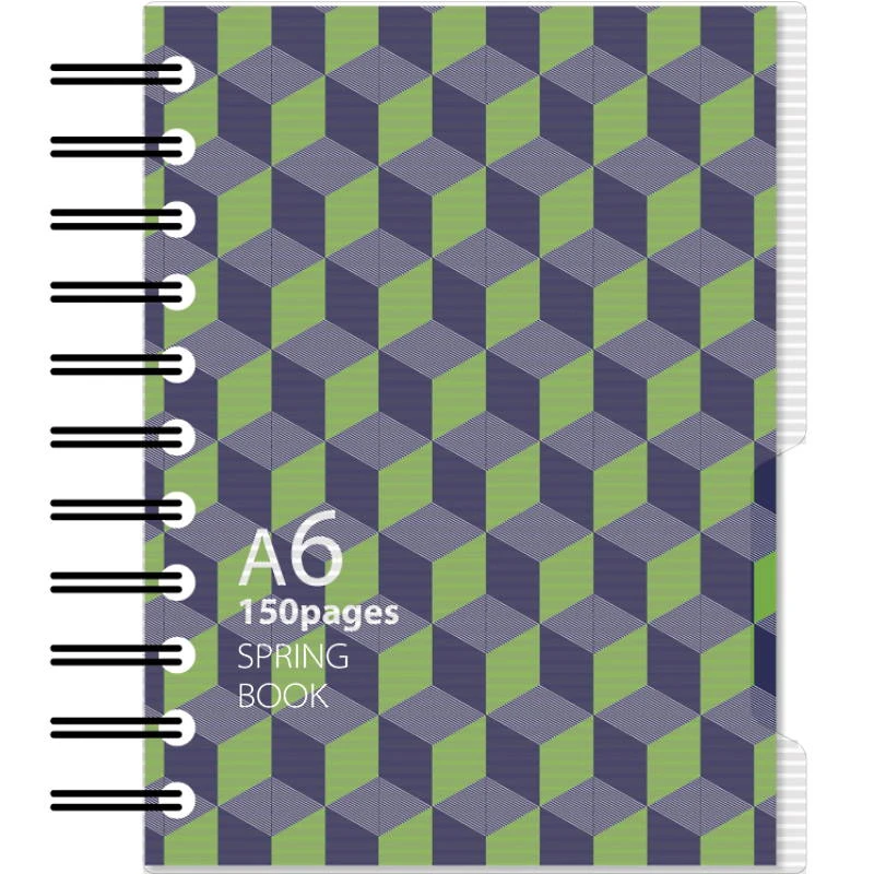 Блокнот "Spring Book" 150 л, ф.А6 (105*140 мм), клетка, гребень сбоку, пластик. обложка, "Attache"