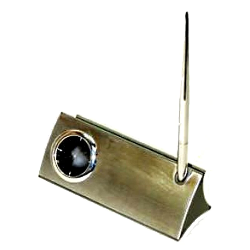 Металлическая подставка для ручек + ручка + часы + визитница, "Masterwin"