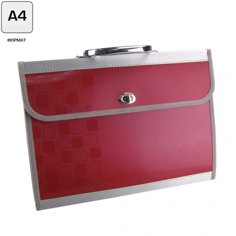 Портфель "Concept", 4 отделения, замок, пластиковая ручка, пластик 0,8 мм, ребристая поверхность, окантовка, 345*250*45 мм, "Бюрократ"