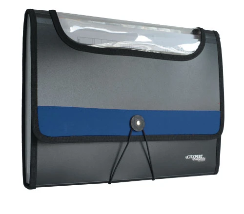 Папка картотека ф.А4 (330*240 мм), 12 отделений, торец 20 мм, резинка, окно сверху, карман, тканевая окантовка, пластик 0,9 мм, "Expert Complete"