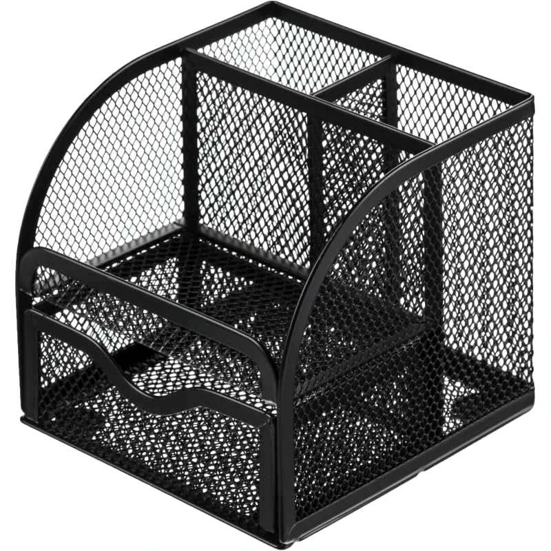 Органайзер настольный АВТ98440 для ручек, писем, 4 отделения, металлическая сетка, черный, 115*125*105 мм, "M&G"