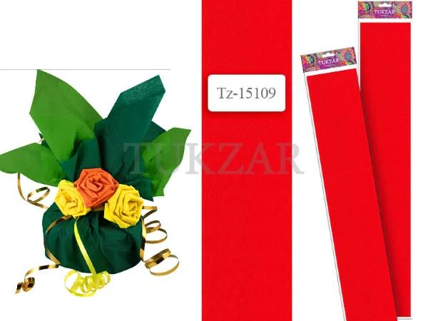 Креп-бумага красная, упак. 500*2500 мм, 17 г/м2, растяжимость 20%, "Tukzar"