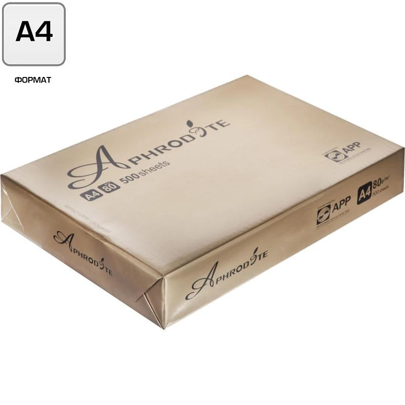 Бумага для офисной техники "Aphrodite" 500 л. ф.А4 (210*297 мм), класс А, 80 г/м2, белизна 165%, технология TRUTONE, "APP"
