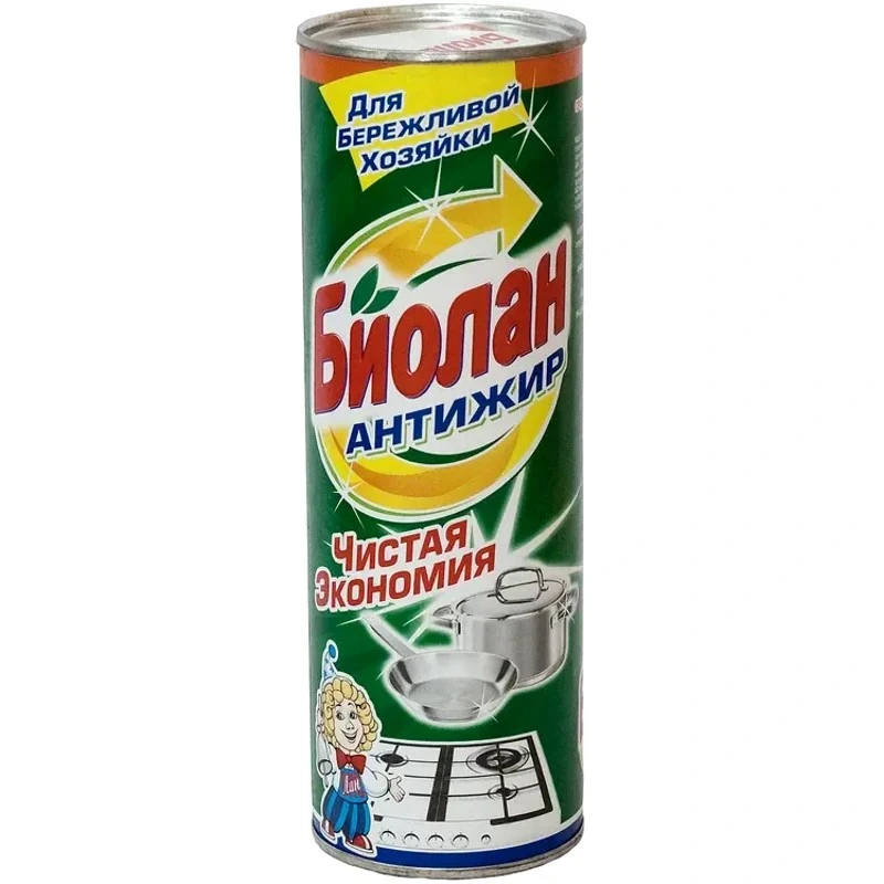 Чистящий универсальный порошок "Антижир", туба 400 г, "Биолан"