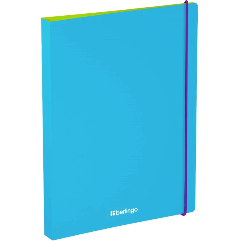 Папка "Raze" ф.А4 (250*310 мм), 4 кольца 20 мм. торец 24 мм, карман внутри, резинка, софт-тач полипропилен 600 мкм, "Berlingo"