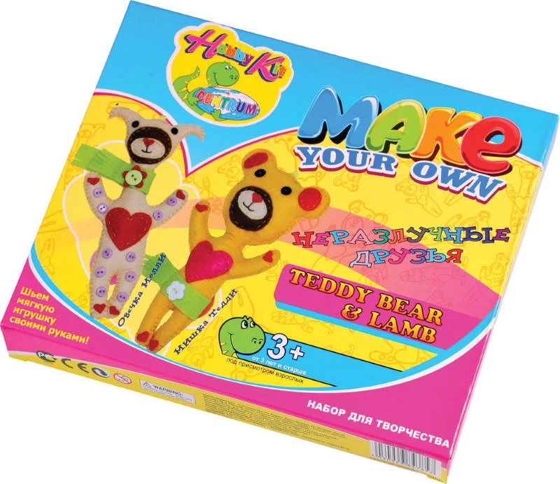 Сделай игрушку: Мишка, овечка: Набор для творчества: для детей от 3 лет. - (Hobby Kit). - "Центрум"