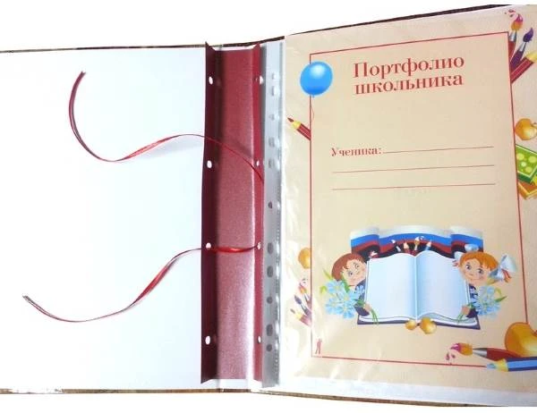 Портфолио школьника, папка формата А4+, гребешок, 12 файлов, ламинированный картон, "Резерв"