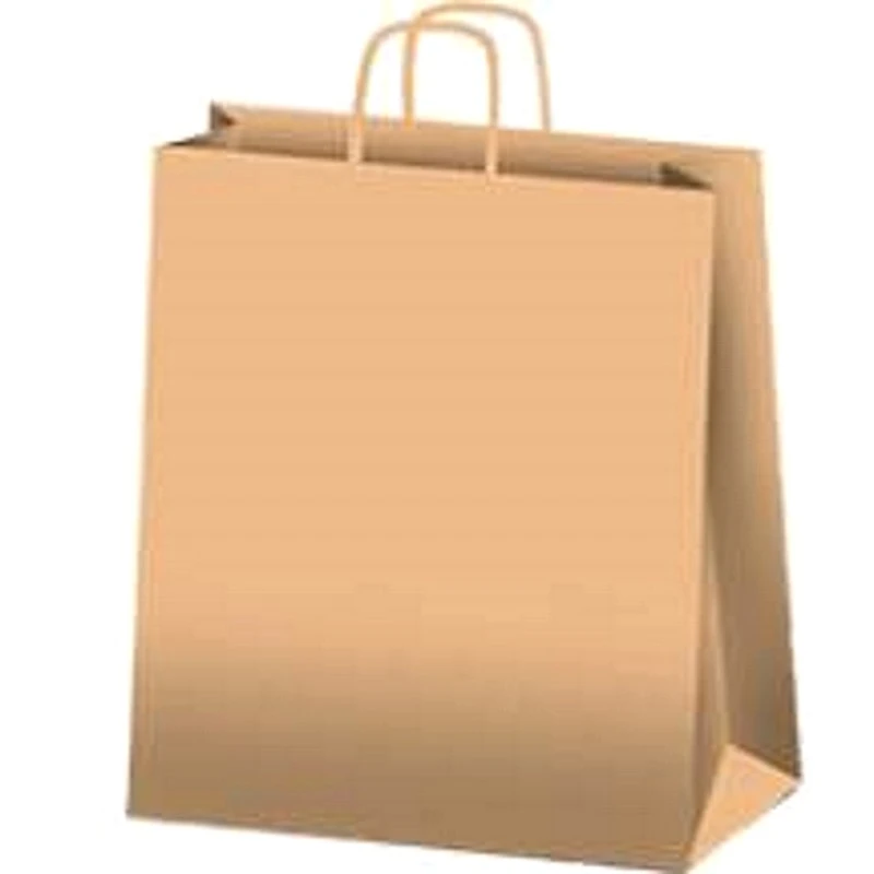 Бумажный крафт пакет, ручки, 330*430*10 мм.