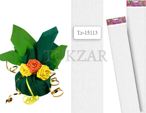 Креп-бумага белая, упак. 500*2500 мм, 17 г/м2, растяжимость 20%, "Tukzar"
