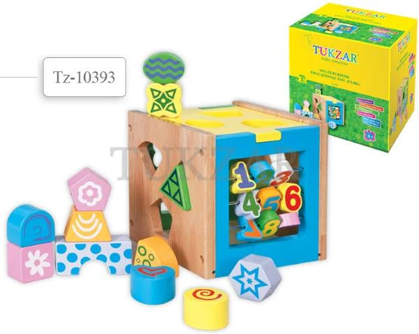 Логический куб, деревянный: универсальная развивающая игрушка, для детей от 3 лет, "Tukzar"