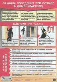 Латчук В.Н, Миронов С.К. Правила поведения при пожаре в доме (квартире). - ф.70*100. - М.: Дрофа, 2005. - Глянцевая односторонняя карта.