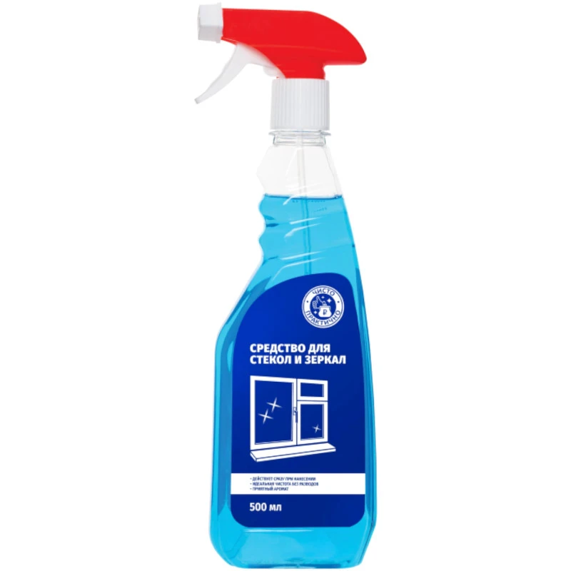Средство для мытья стекол и зеркал, спрей 500 мл, курок