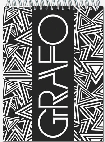 Блокнот "Grafo" 50 л. ф.А5 (145*205 мм), клетка, белизна 100%, спираль сверху, "Полином"