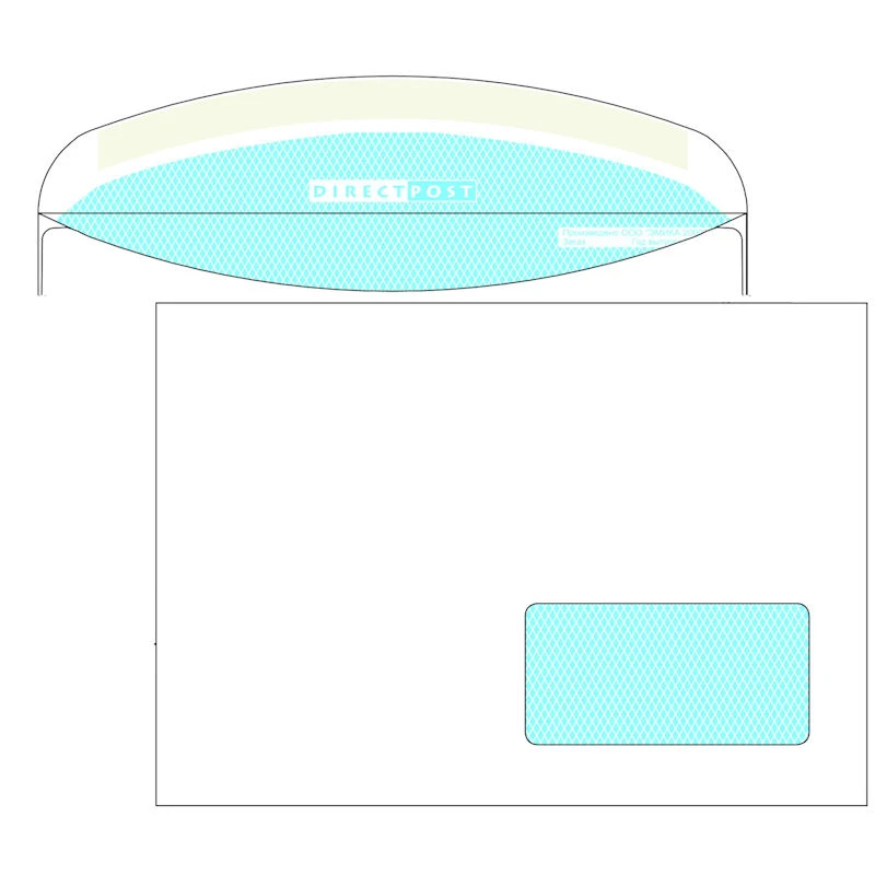 Конверт "DIRECTPOST" ф.162*229 мм (С5) белый 90 г/м2, внутренняя печать, правое нижнее окно, декстрин, немаркированный