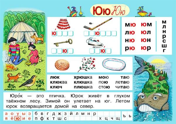 Игнатьева Т.В, Тарасова Л.Е. Буква Ю / Гласные У-Ю. - ф.100*70 см. - Начальная школа. - М.: Дрофа, 2005. - Глянцевая двухсторонняя карта.