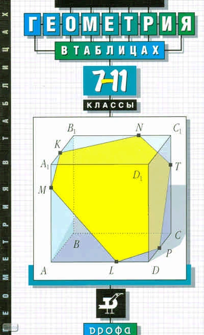 Звавич Л.И, Рязановский А.Р. Геометрия в таблицах. 7-11 кл. Справочное пособие. - М.: Дрофа, 2016. - 124 с. - мягк. обл.