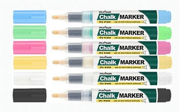 Маркер меловой "Chalk Marker", спиртовая основа, линия 3 мм, круглый наконечник, "Munhwa"