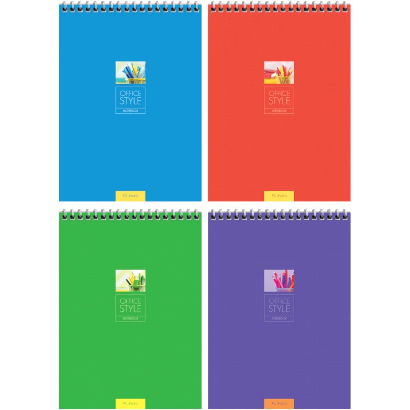 Блокнот 40 л. ф.А5 (143*200 мм), клетка, гребень сверху, цветная обложка, "ArtSpace"